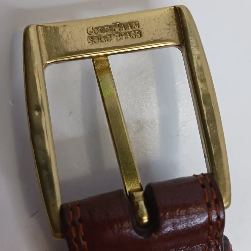 Cole Haan Vintage Genuine Leather Dress/Casual Belt Solid Brown size 36/90